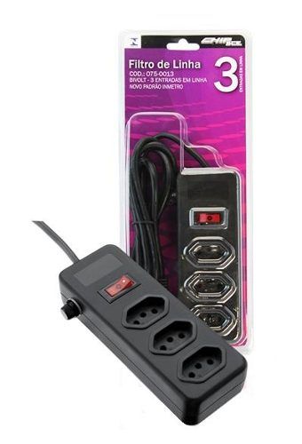 FILTRO DE LINHA CHIP SCE 3ENTRADAS 110/220V